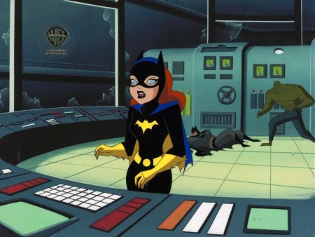 The New Batman Adventures Original Production Cel: Batgirl, Batman, and Croc For Sale