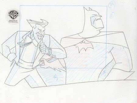 Batman Original Production Drawing: Batman and Joker on Sale