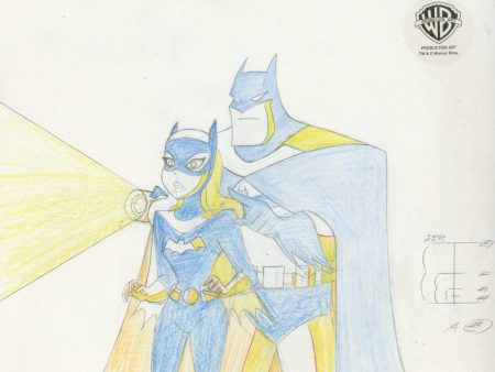 Batman The Animated Series Original Production Drawing: Batman and Batgirl Online Hot Sale