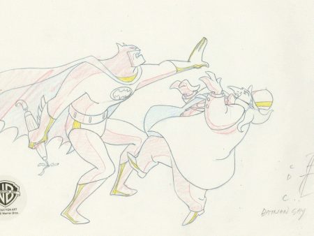 Batman The Animated Series Original Production Drawing: Batman and Penguin Sale