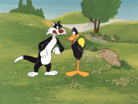 Copy of Looney Tunes Original Production Cel: Sylvester And Daffy Duck on Sale