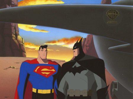 Superman the Animated Series Original Production Cel: Superman and Batman For Sale