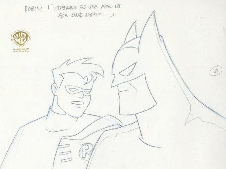 Batman The Animated Series Original Production Drawing: Batman and Robin Hot on Sale